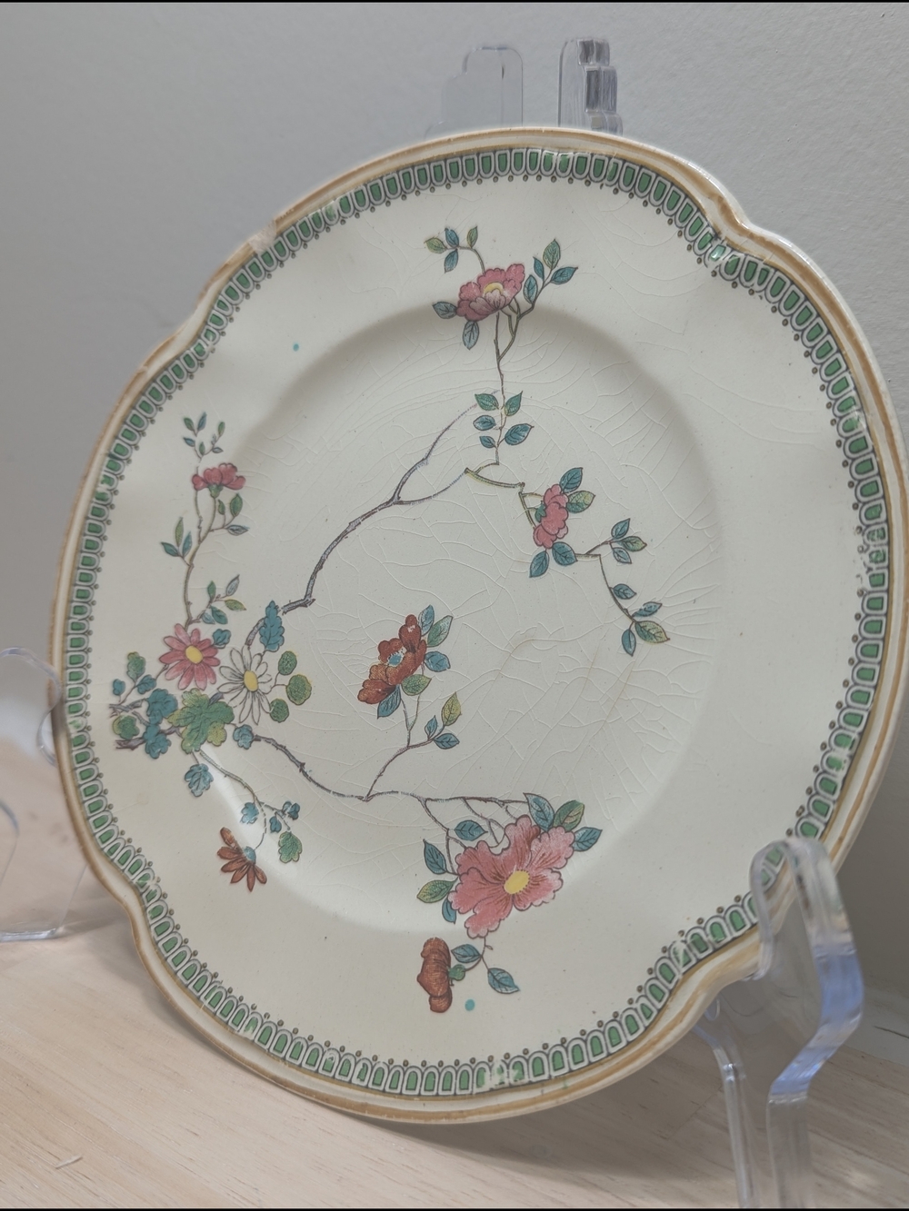 Antique Johnson Bros England "Victorian" Pattern Floral Plate 1890's